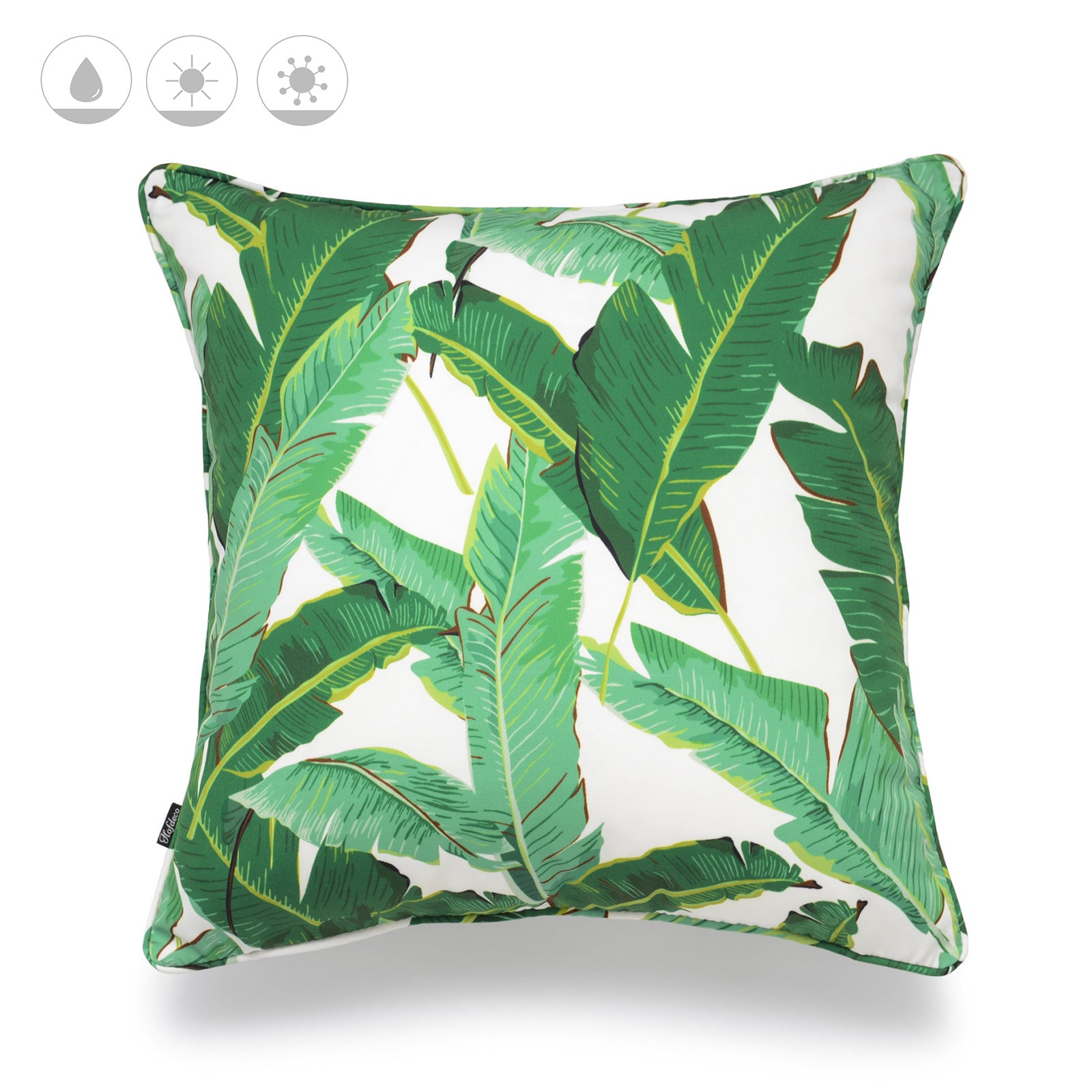 Tropical Banana Leaf Outdoor Pillow Cover, 18"x18"