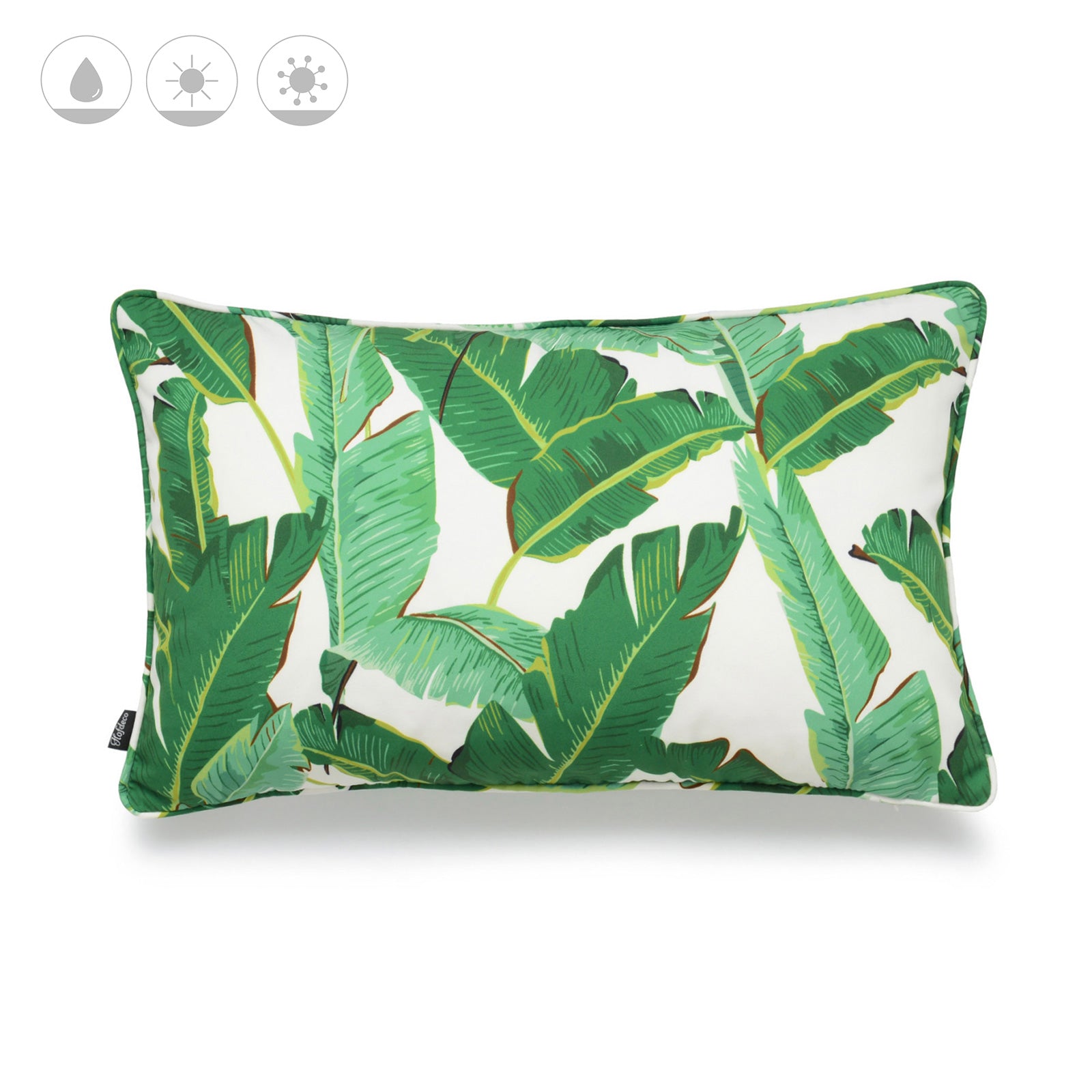 Tropical Banana Leaf Outdoor Lumbar Pillow Cover, 12"x20"