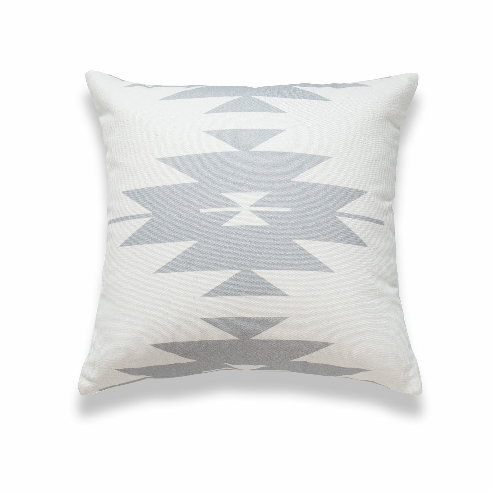 Aztec Print Pillow Cover, Diamond, Gray White, 18"x18"