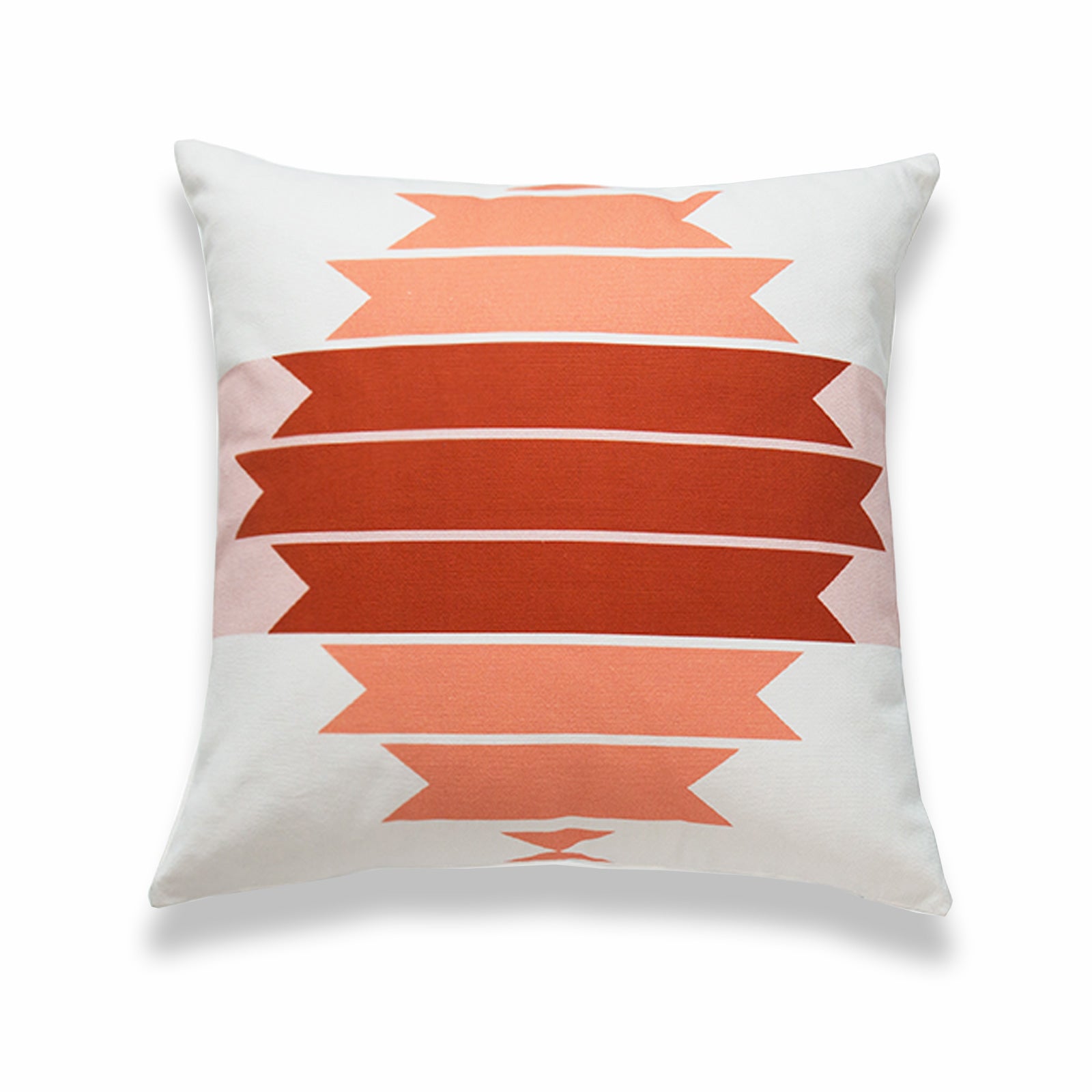 Aztec Print Pillow Cover, Geometric, Coral Orange, 18"x18"