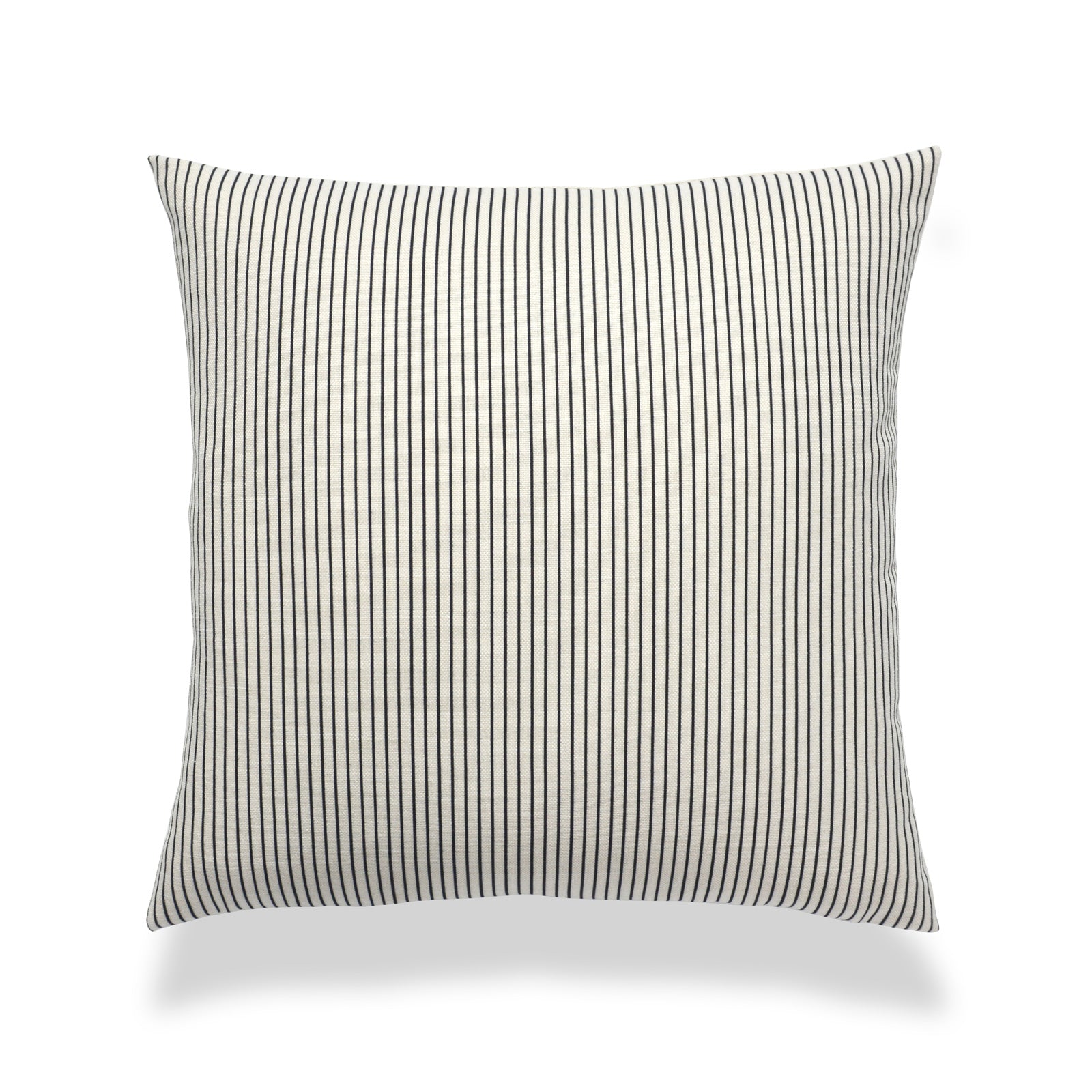 Neutral Throw Pillow Cover, Ticking Stripes, Black Beige, 18"x18"