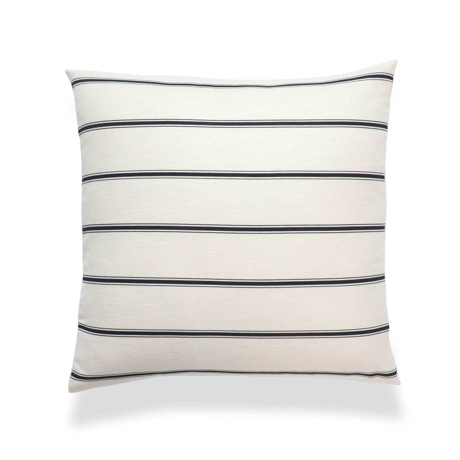 Neutral Throw Pillow Cover, Stripes, Black Beige, 18"x18"