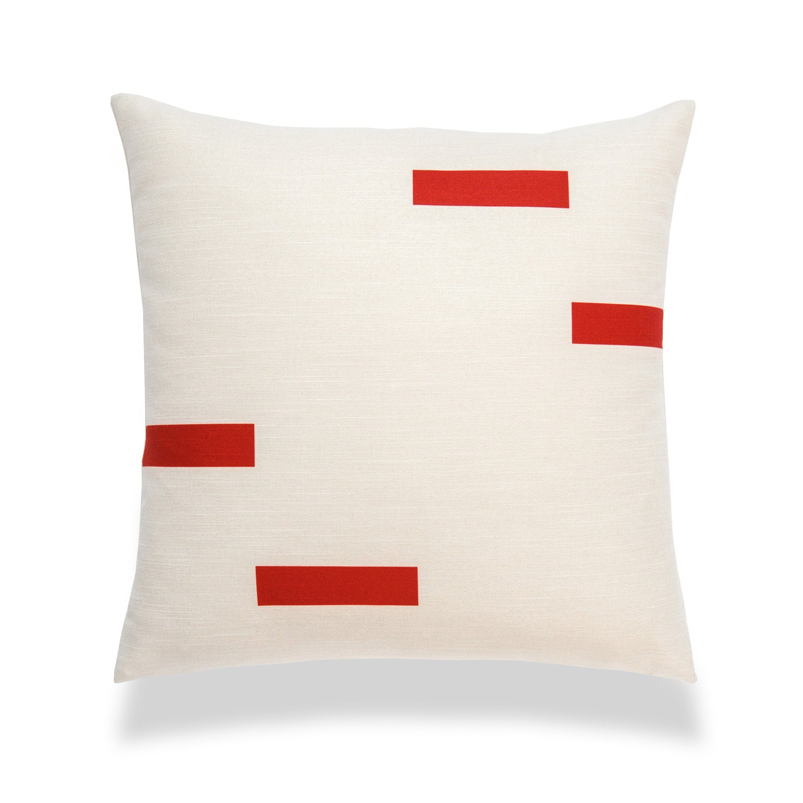 Holiday Neutral Throw Pillow Cover, Dashes, Beige Red , 18"x18"