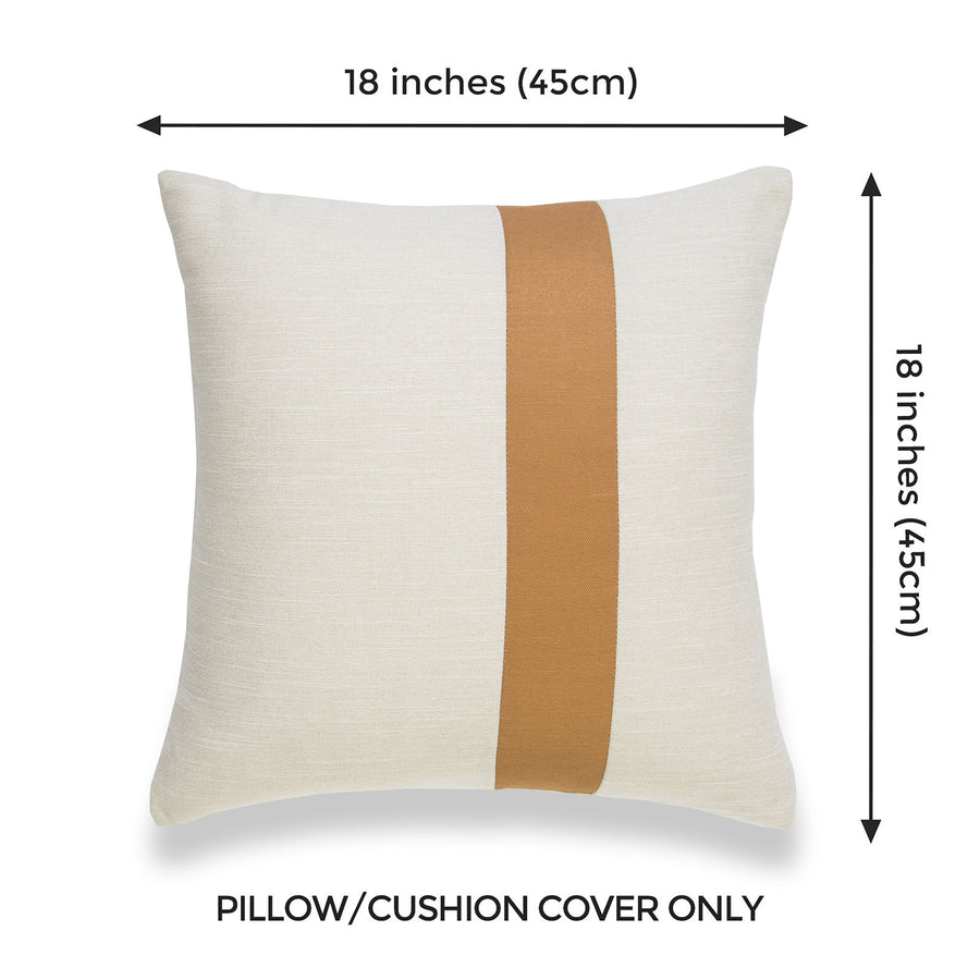 Fall Pillow Cover, Stripes, Mustard Yellow | Hofdeco