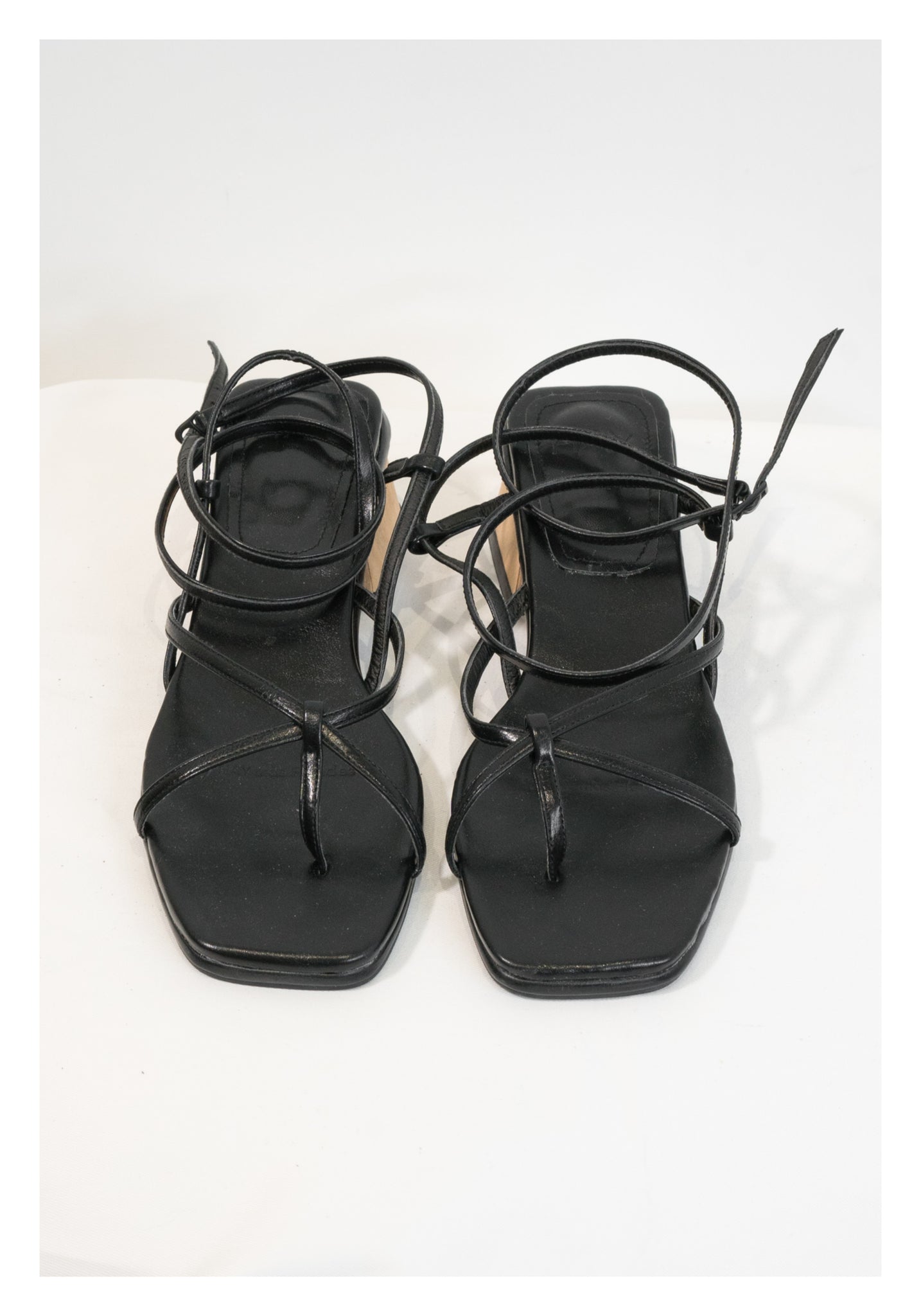 black string sandals
