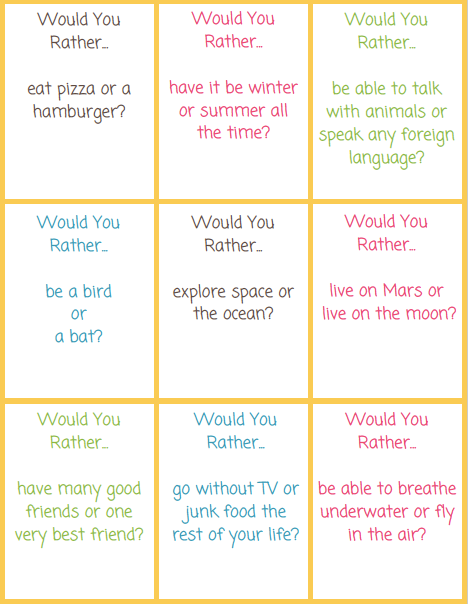 good would you rather questions for kids