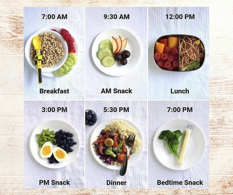 Healthy Food bowls  with time labels