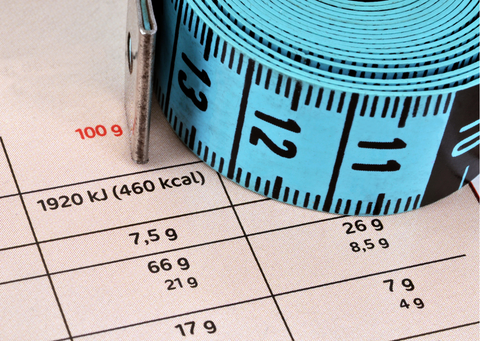A rolled measuring tape on a paper