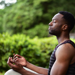 a man meditating