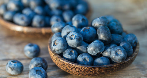 A bowl of blueberries 