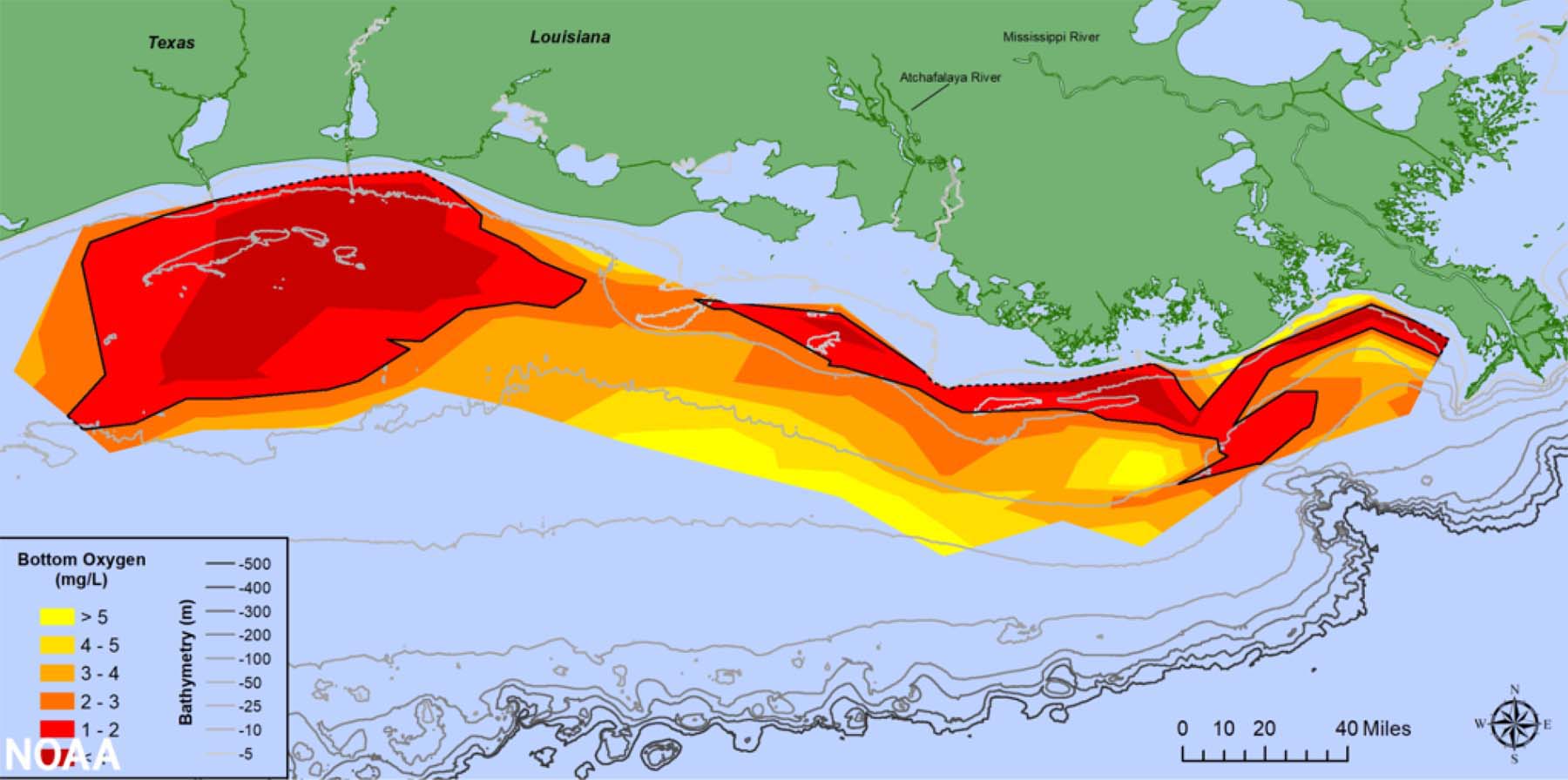 Gulf of Mexico Dead Zone as of 2021