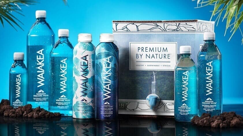 Bottles and Box of Waiakea Water