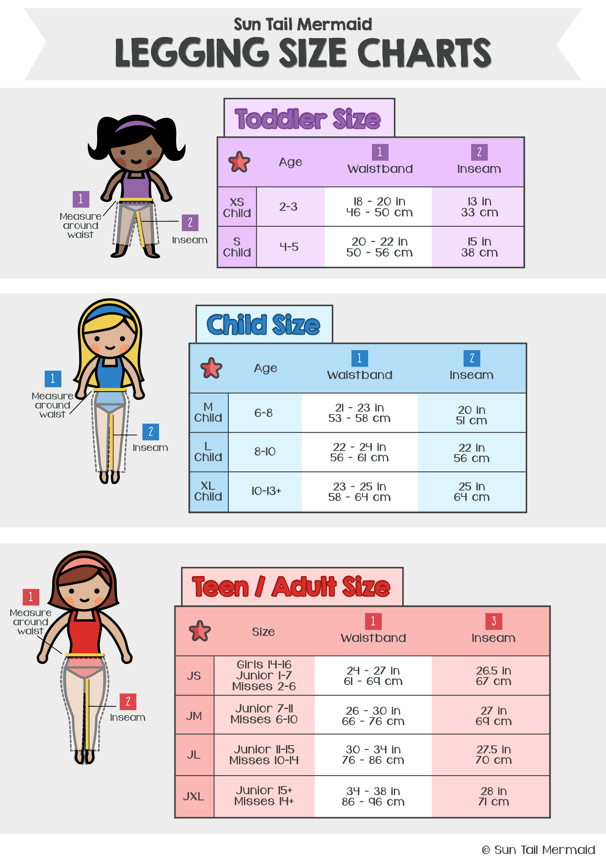 Mermaid Size Chart