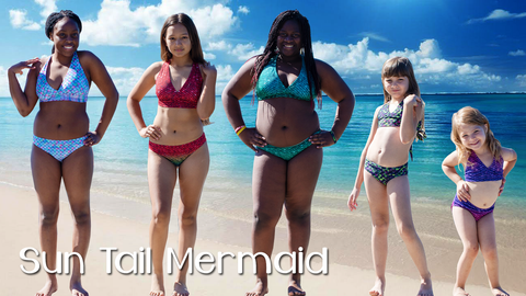 mermaid tail swimsuits matching bikinis