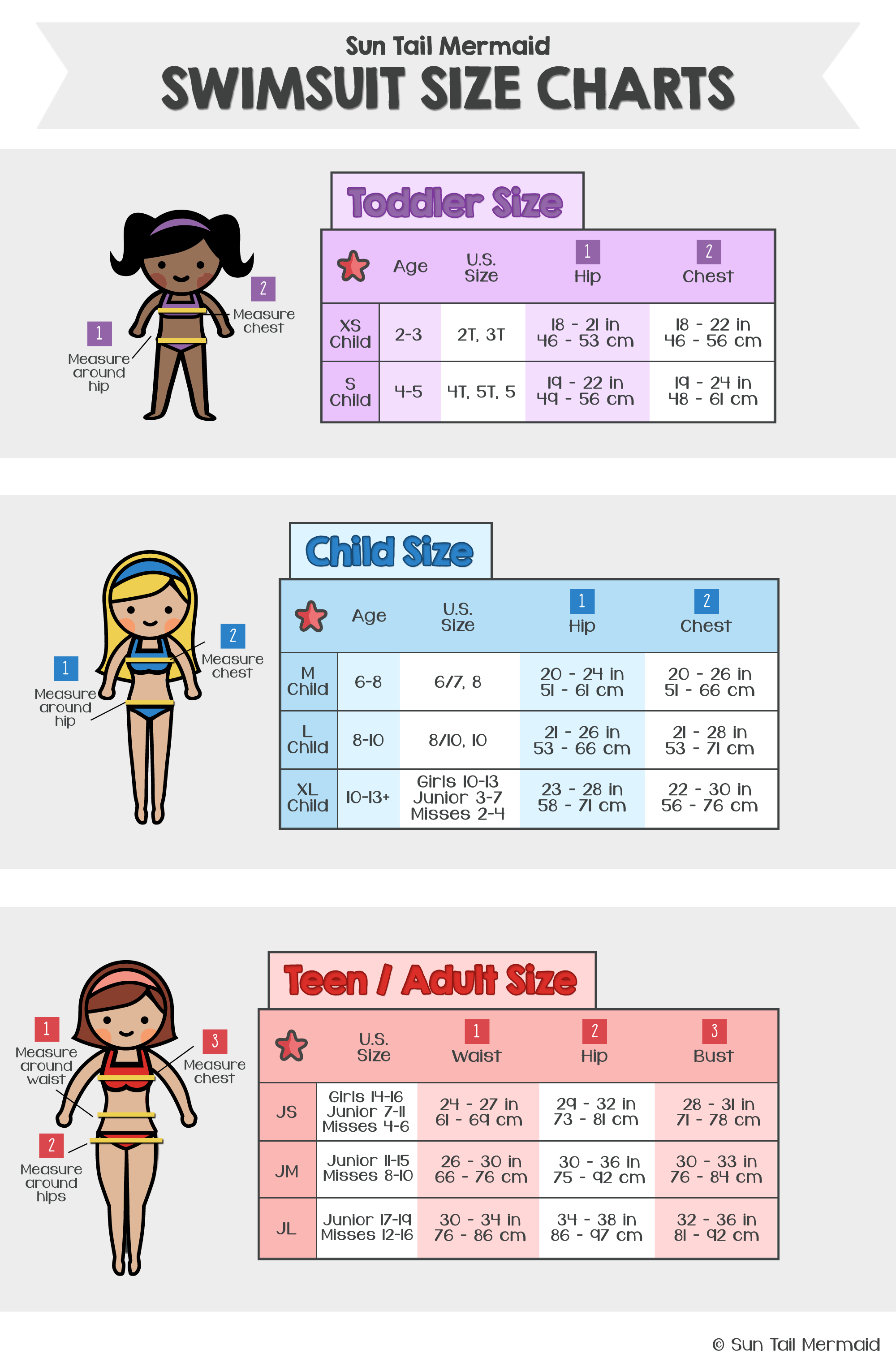 Size Chart For Mermaid