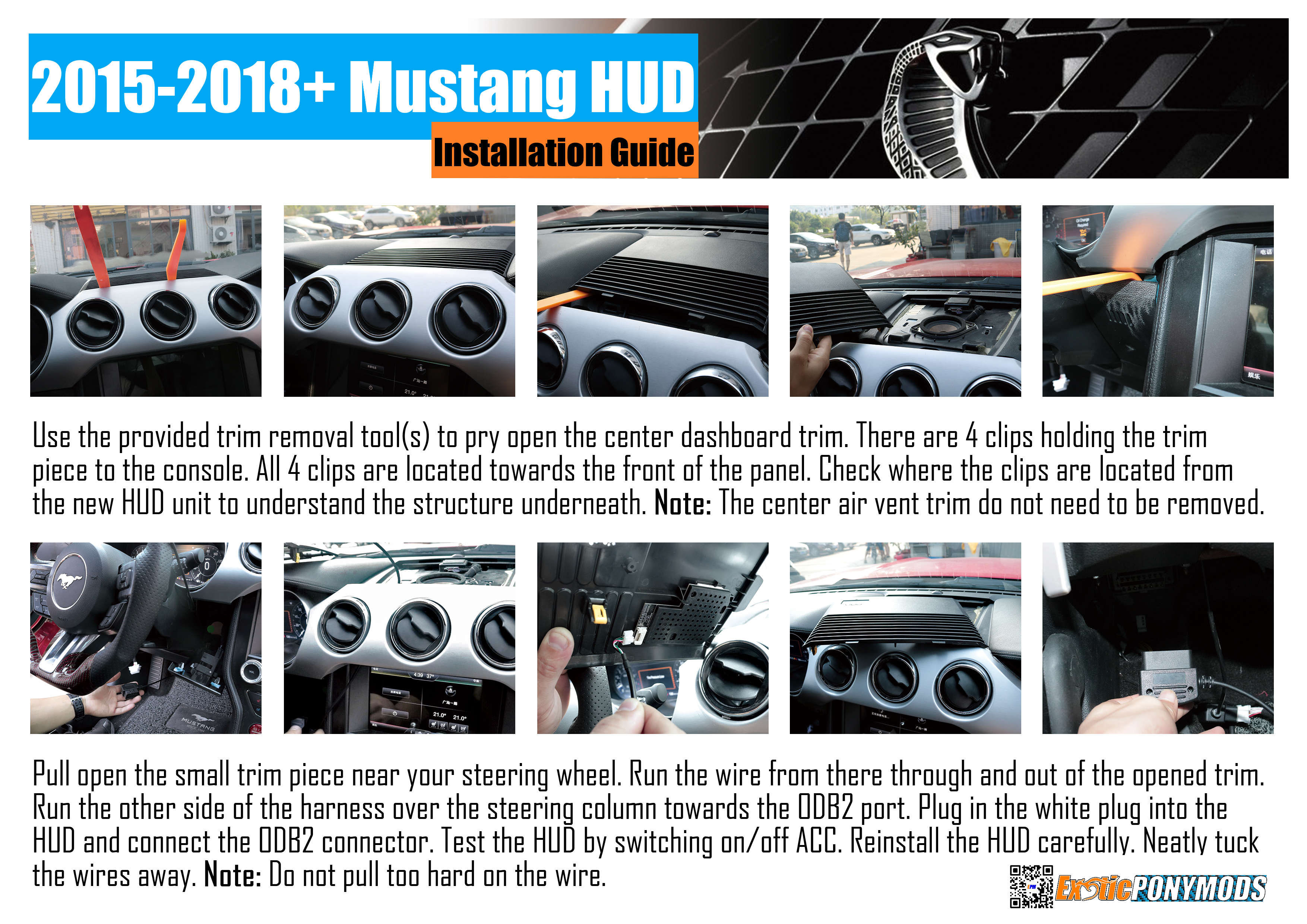 2015-2019+ Mustang Dash-integrated Mirror-less HUD – ExoticPonyMods