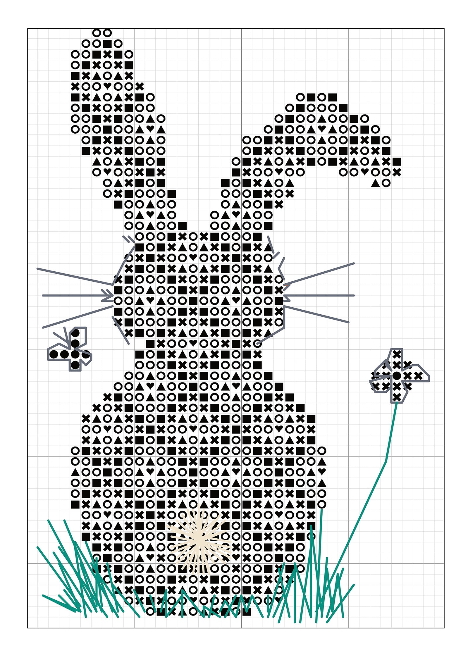 Cross stitch bunny baby grow chart