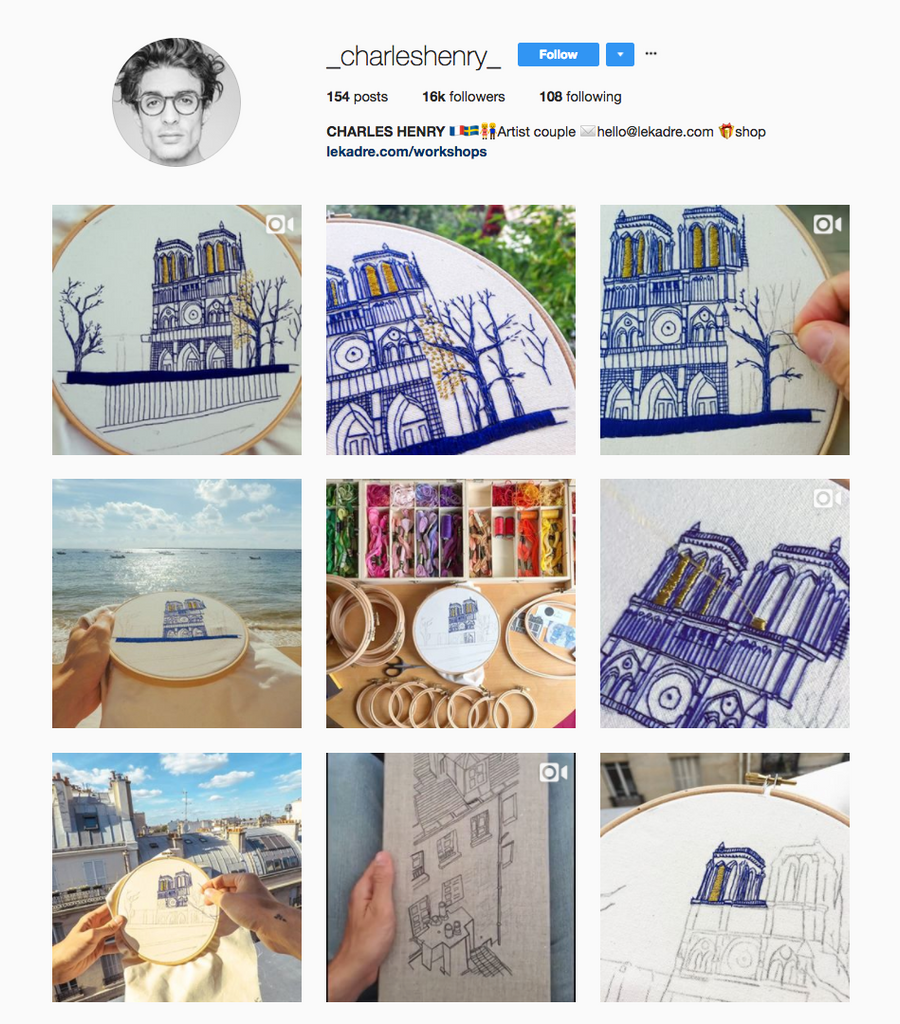 Charles Henry Embroidery Instagram Feed