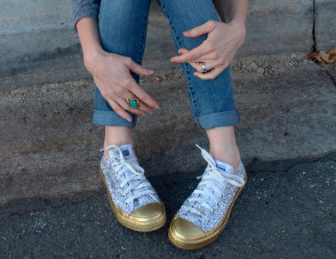 diy glitter shoes