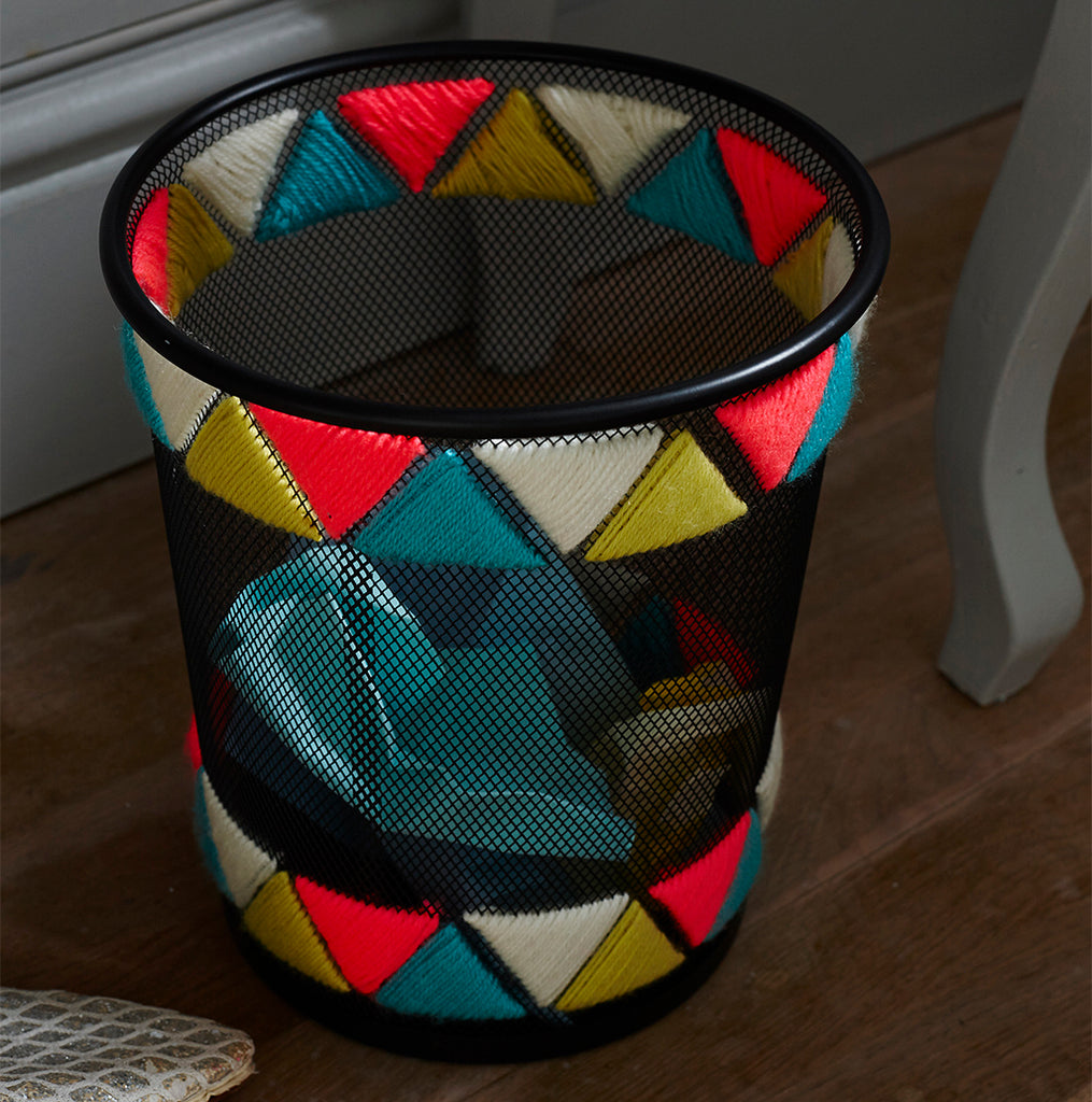 string craft wastepaper bin