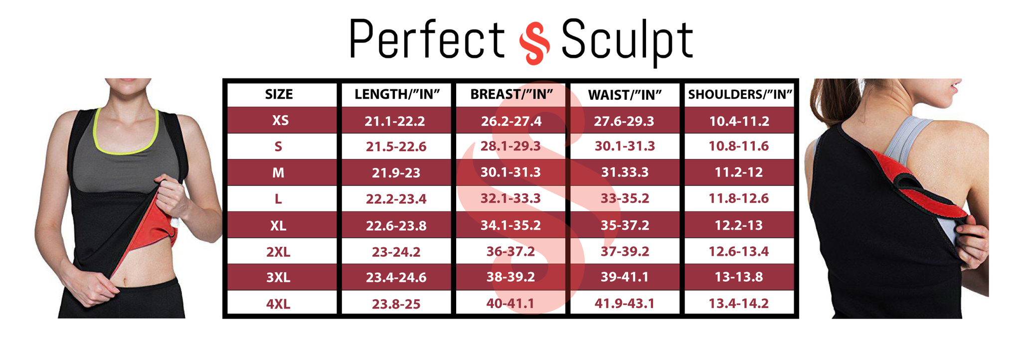 Perfect Sculpt Size Chart
