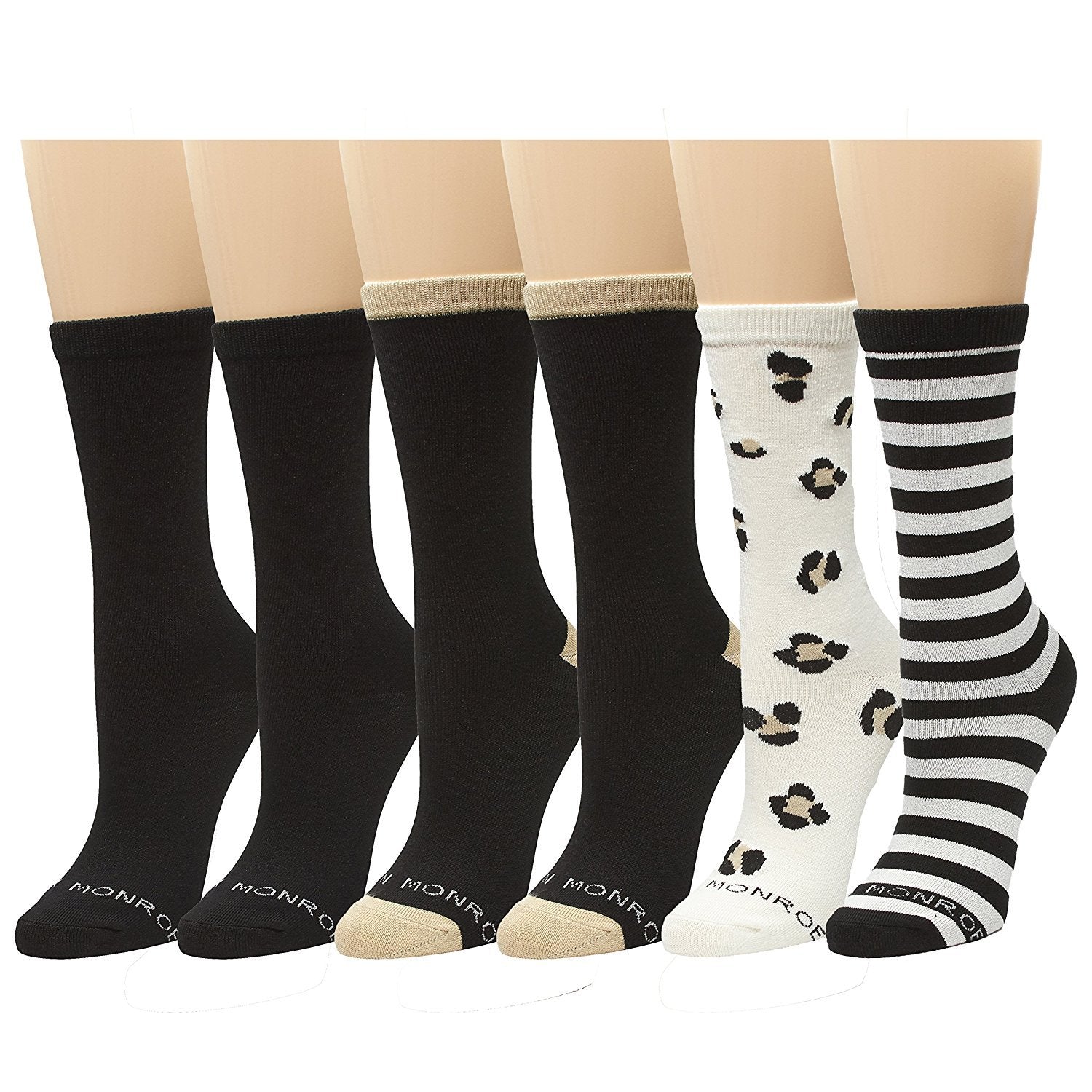 Marilyn Monroe Womens Ladies 6Pack Super Soft Pattern Crew Socks Multi –  Trendilize