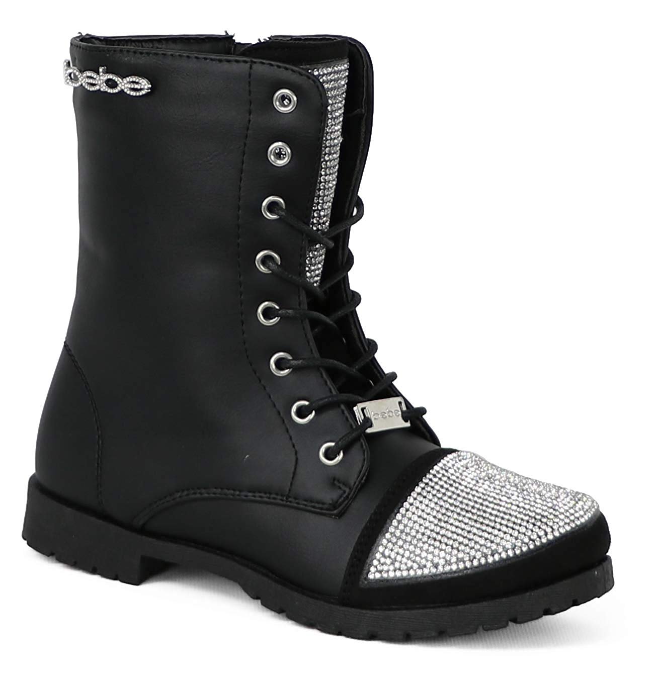 bebe Girls Lace up Combat Boots with 