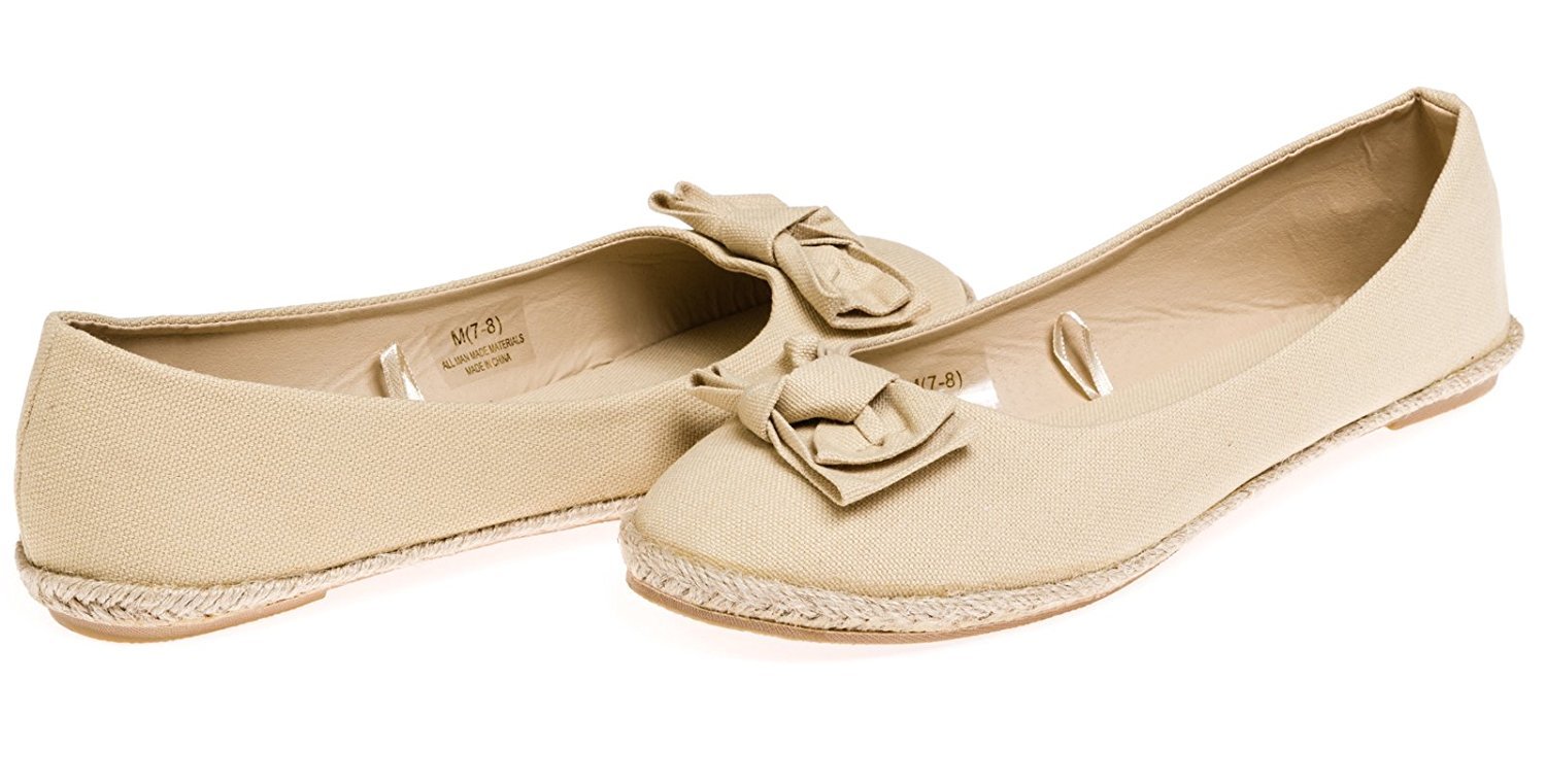 ladies tan flats