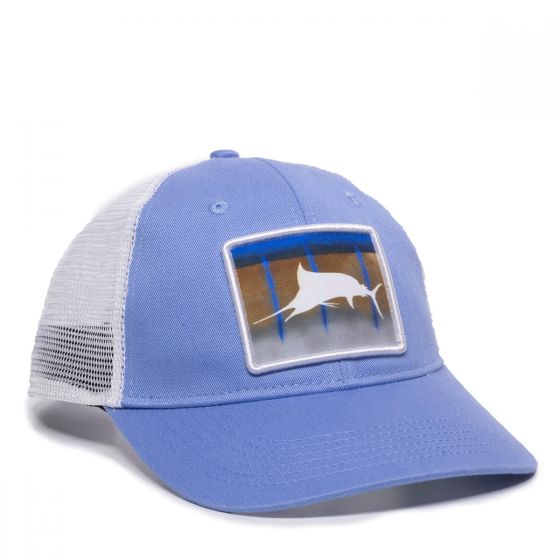 Realtree Fishing Patch Logo Mesh Stretch-Fit Cap (L/XL)- Blue/White