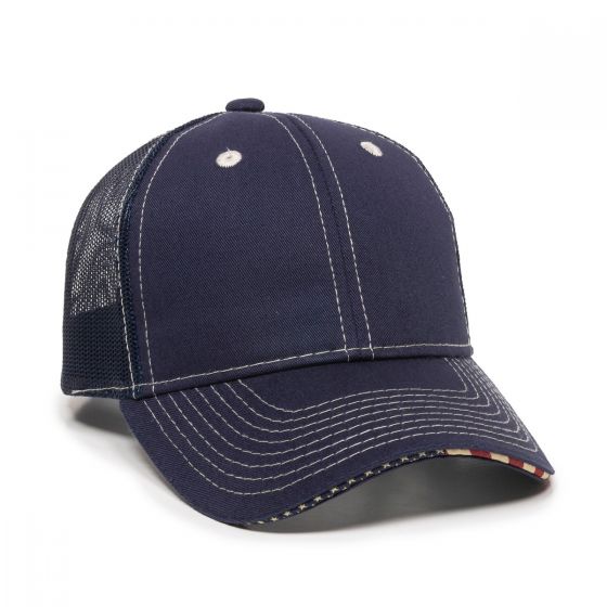 Mesh Back USA Flag Fishing Hat