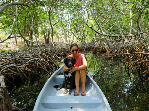 Maria Himmich and her dog Shark