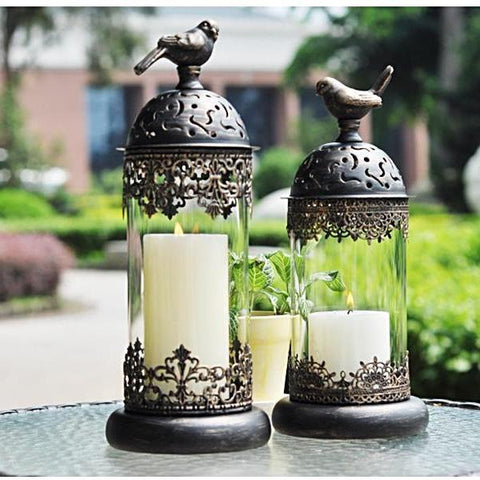 Filigree Bird Ironwork Candle Holder