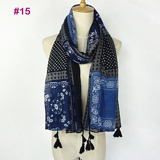 Tasseled Wrap Scarf | Women's Cotton Voile - 22 styles