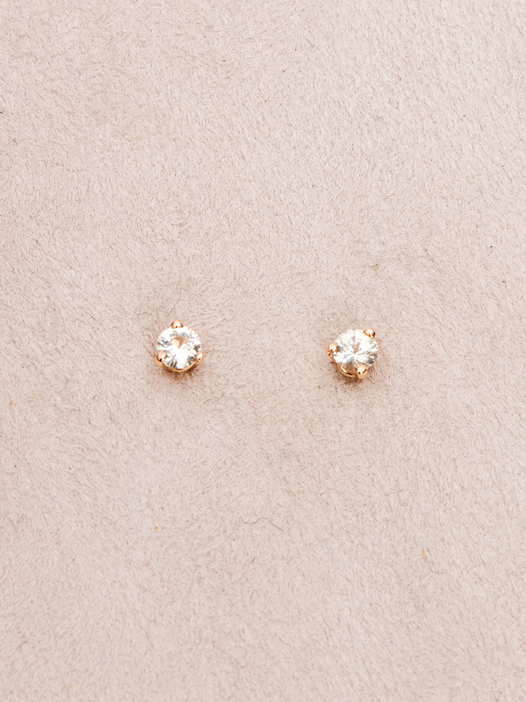 Single Diamond Simple Tiny Star Stud Earrings Solid 14K Yellow Gold Jewelry  Gift | eBay