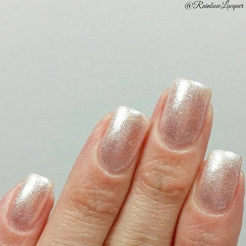 light pink sparkly nails