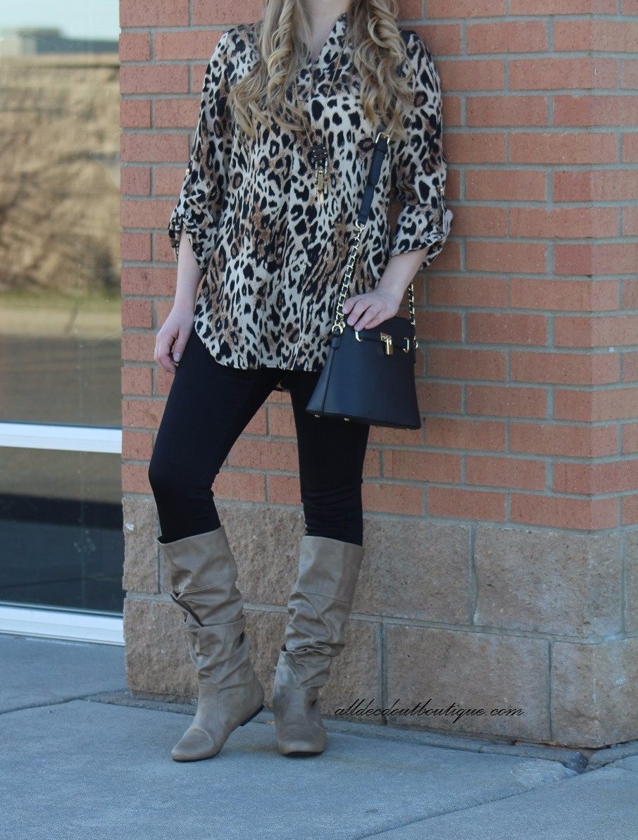 taupe mid calf boots
