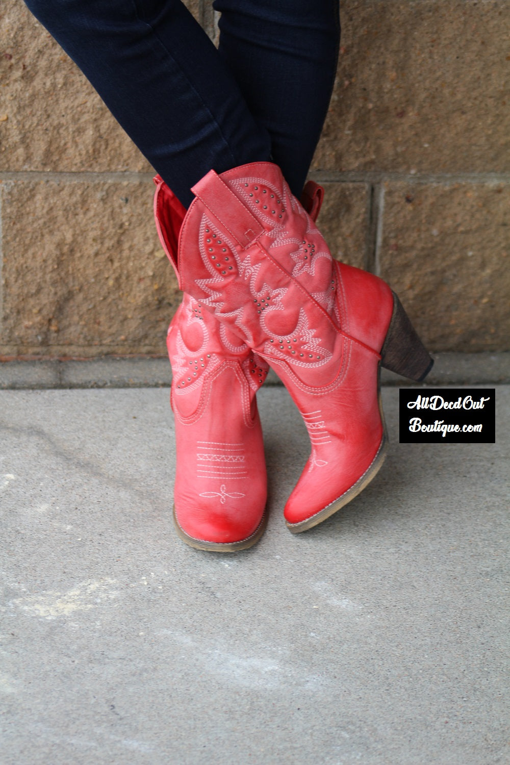 Very Volatile Denver Cowgirl Boots Red 