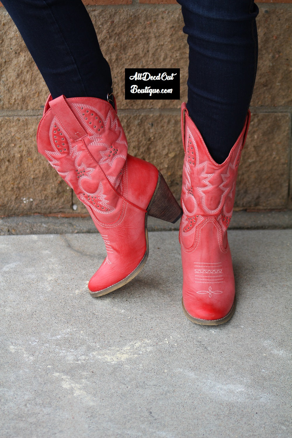 Very Volatile Denver Cowgirl Boots Red 