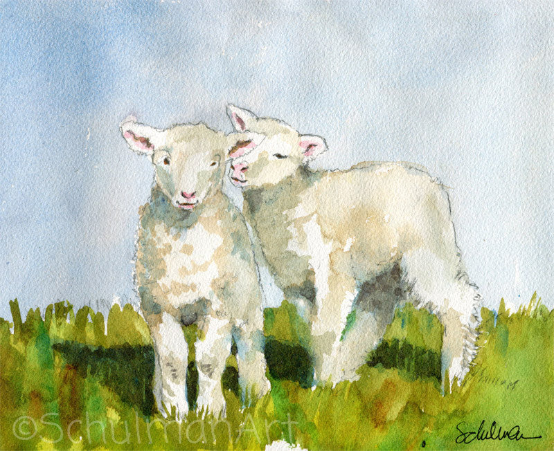 Sheep art | farm animals | watercolor | original art | farm art | pastoral – SchulmanArt