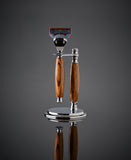 Shaving Kit - Black and White Ebony:  The Mira Shave razor and stand set