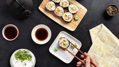 Honey Smoked Salmon Sushi Rolls Step 6