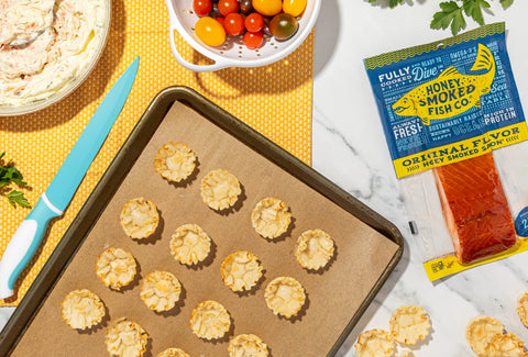 Tart shells on baking sheet