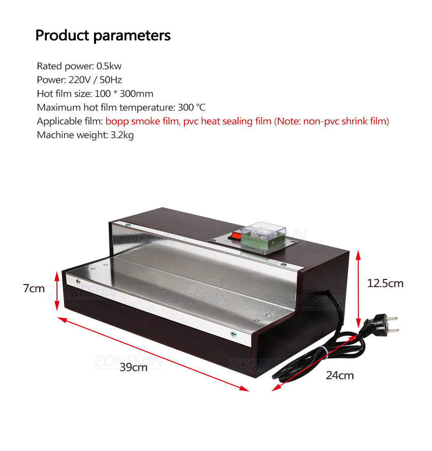 ZONESUN Manual Heat Film Wrapping Machine