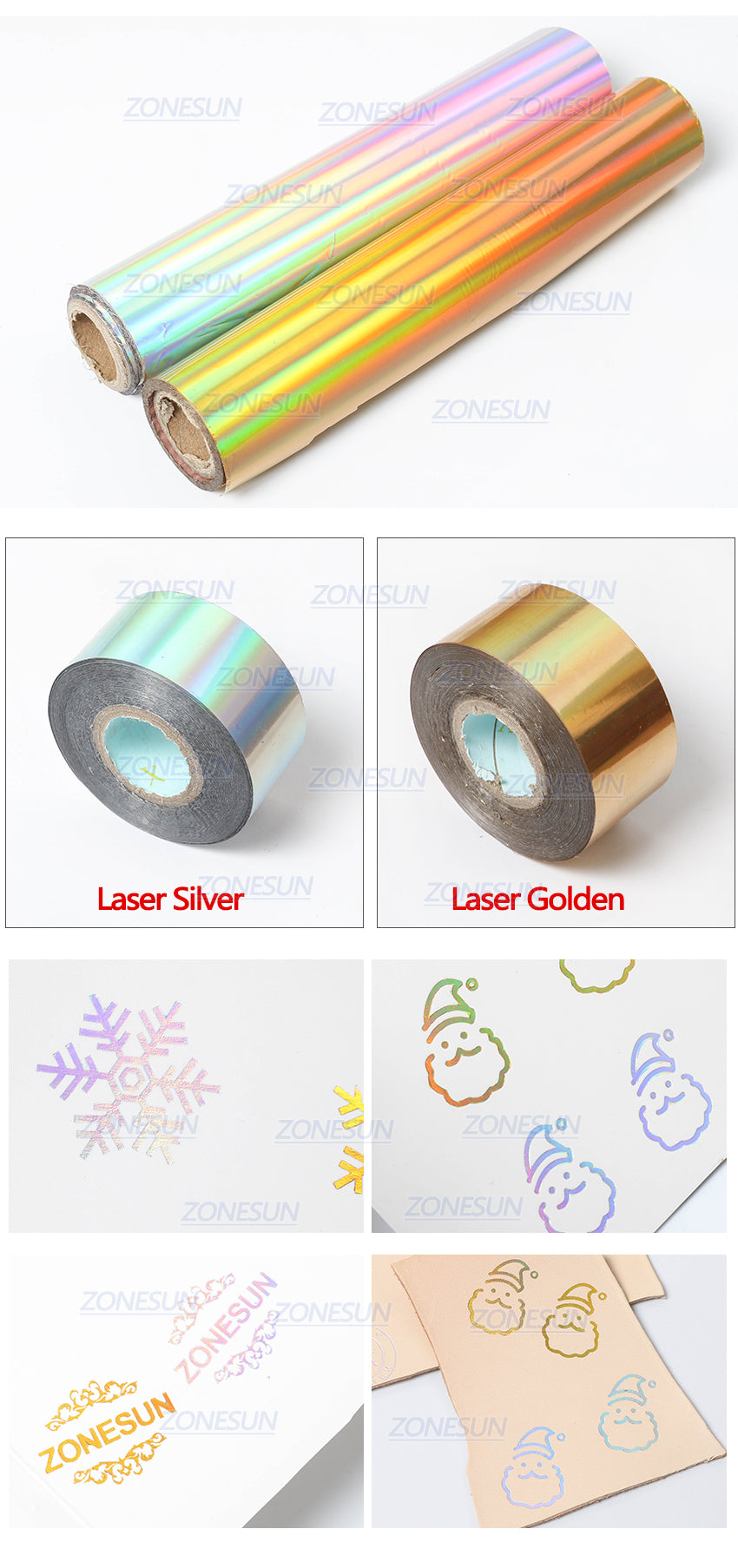 ZONESUN 3/4/5cm Hot Stamping Foil Paper