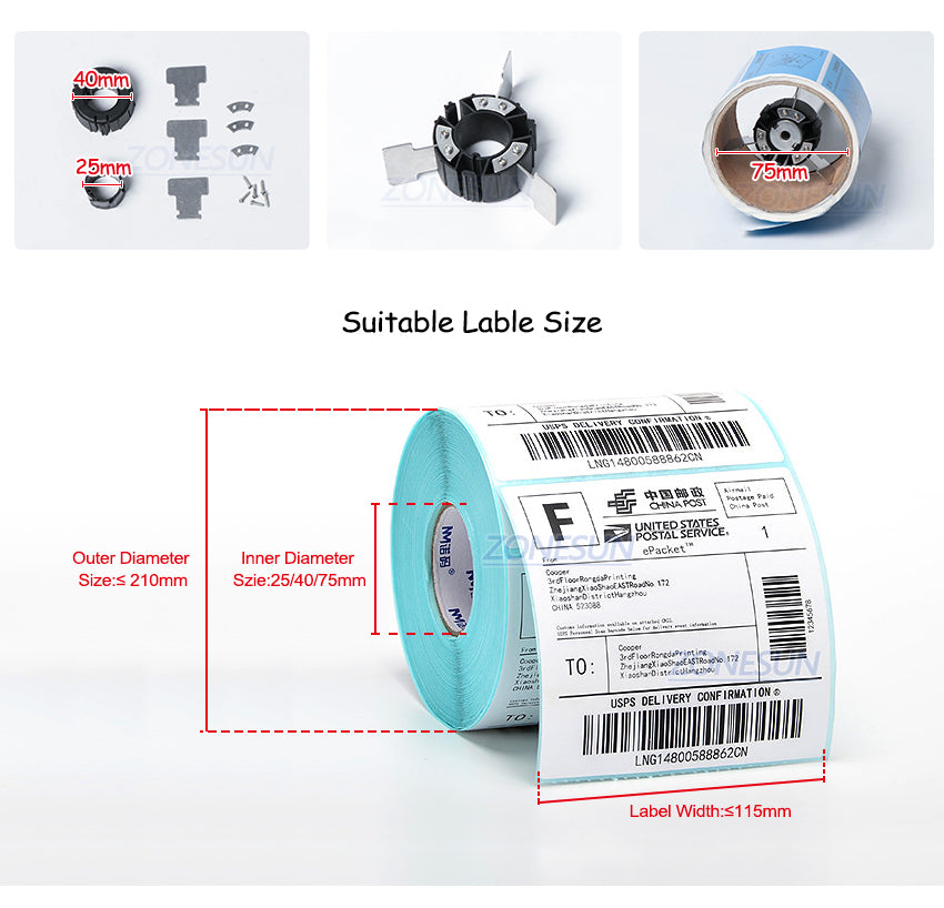 ZONESUN Automatic Flat Label Rewinding Machine For Clothing Wash Label Barcode