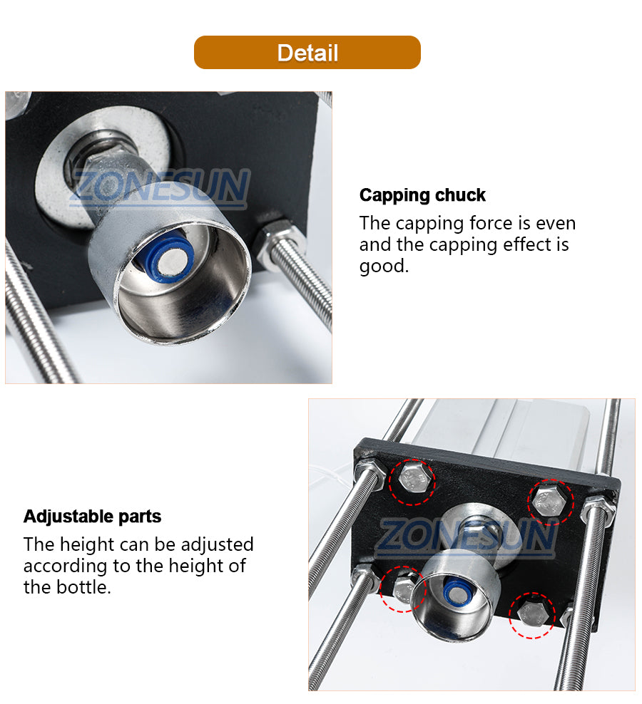 ZONESUN 26mm Pneumática Semiautomática Tampadora de Tampas de Cerveja 