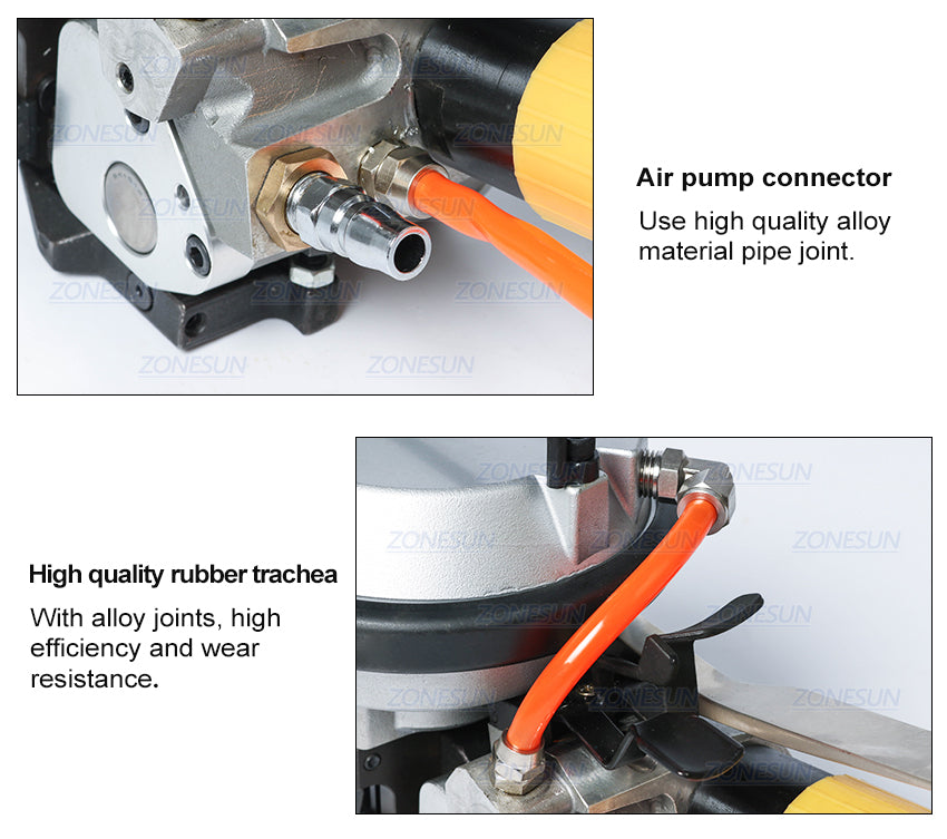 ZONESUN 16-19mm Pneumatic Steel Strap Strapping Machine