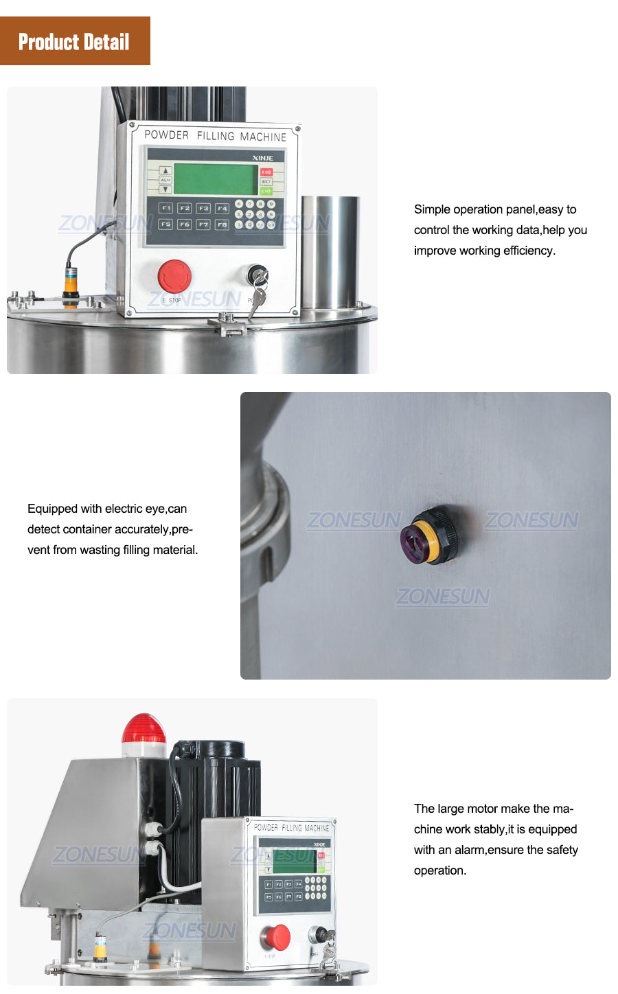 ZONESUN ZS-FM2000 200-2000g Automatic Powder Filling Machine