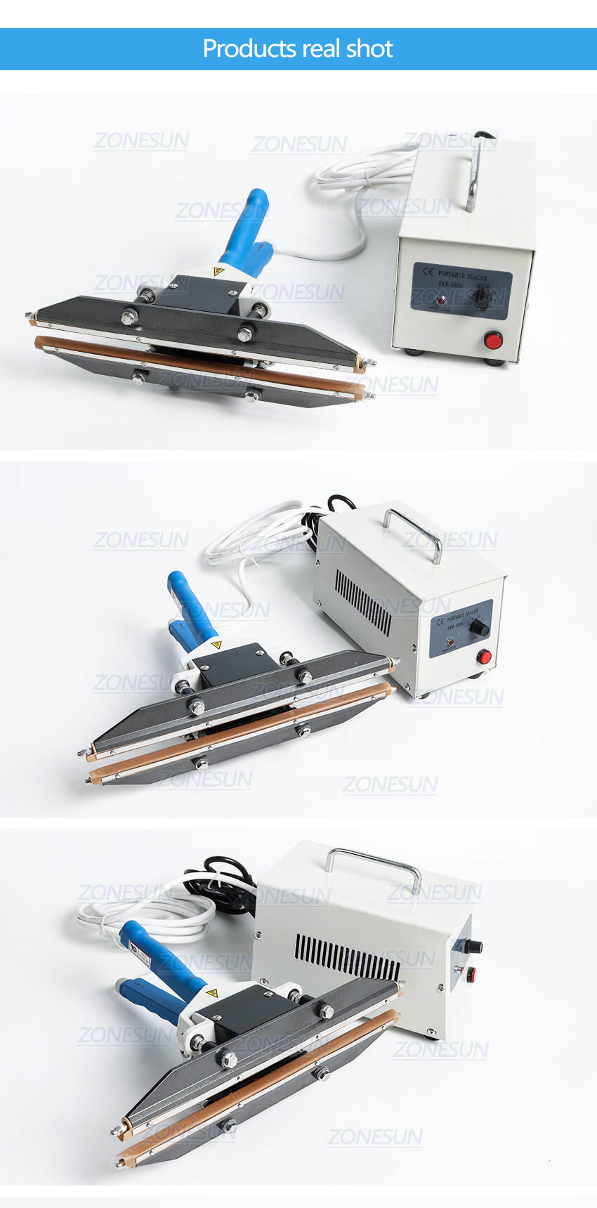 ZS-IPS-300 Hand Impulse Sealer Handheld Heat Impulse Sealer Manual Sealing  Machine