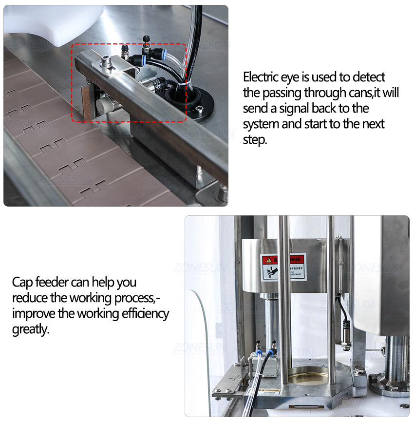 ZONESUN Automatic Electric Round Can Sealing Machine